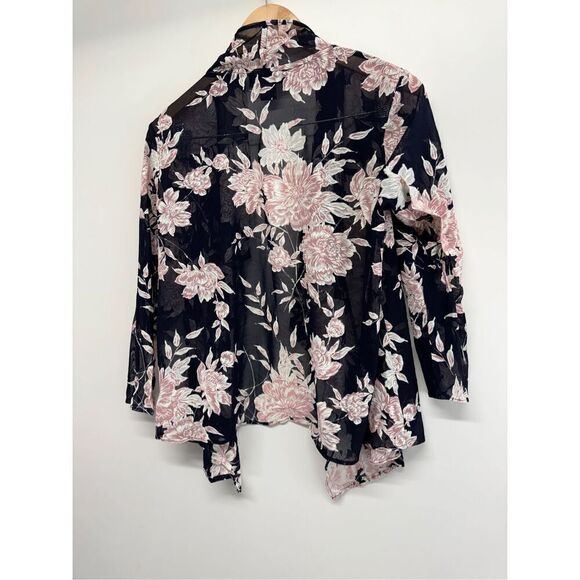 Jessica‎ Howard Light Jacket Size 12 Petite Black Pink Open Front NEW - Picture 7 of 10